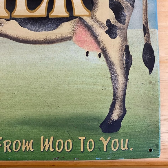 Vintage Style Cow Dairy Fresh Milk Metal Sign - Picture 5 of 11